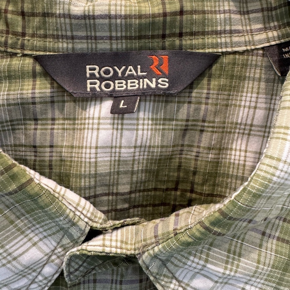 Royal Robbins Olive and White Plaid Button Down Shirt - Picture 2 of 7